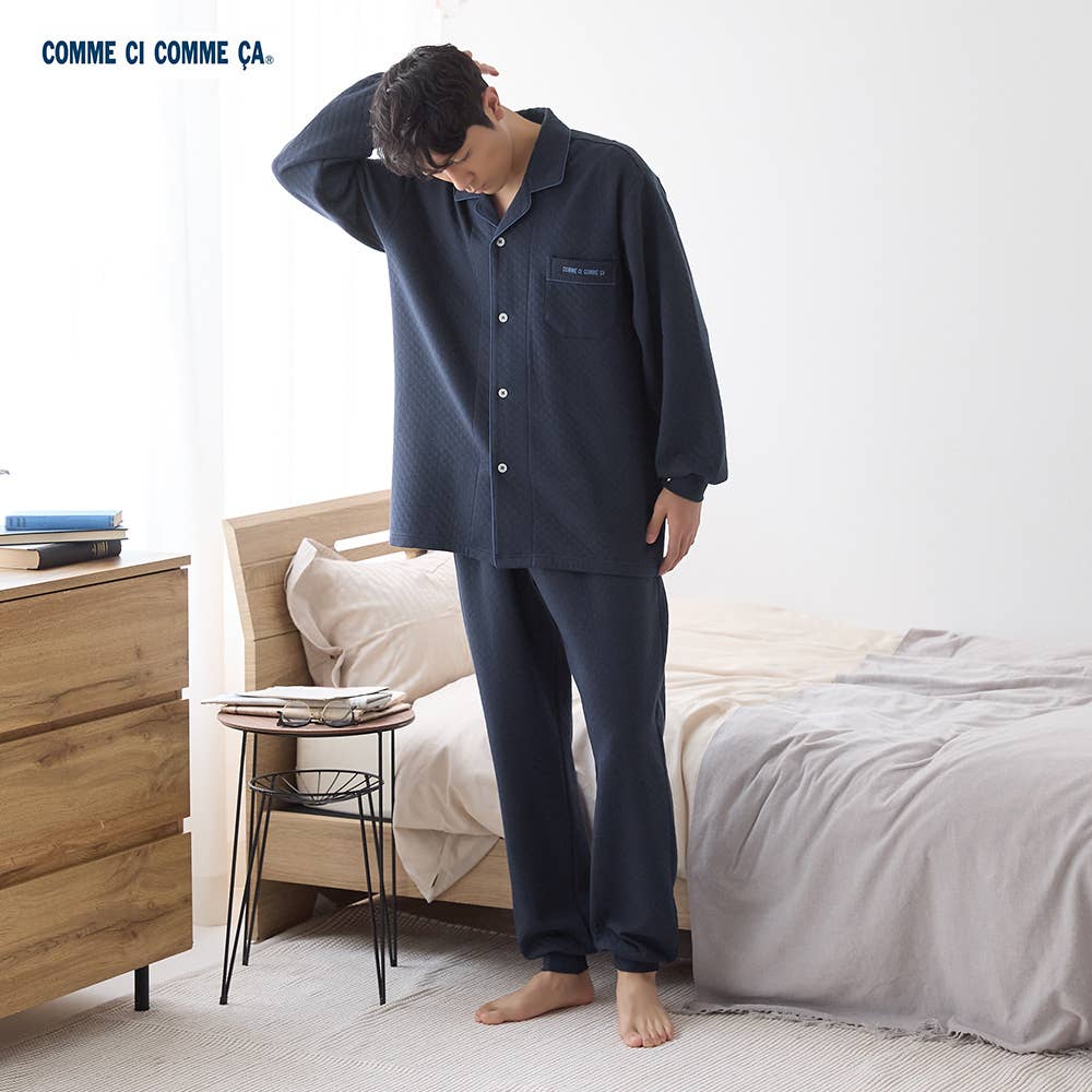 【表裏綿100％】ダイヤキルト 長袖長パンツ パジャマ【SALE】